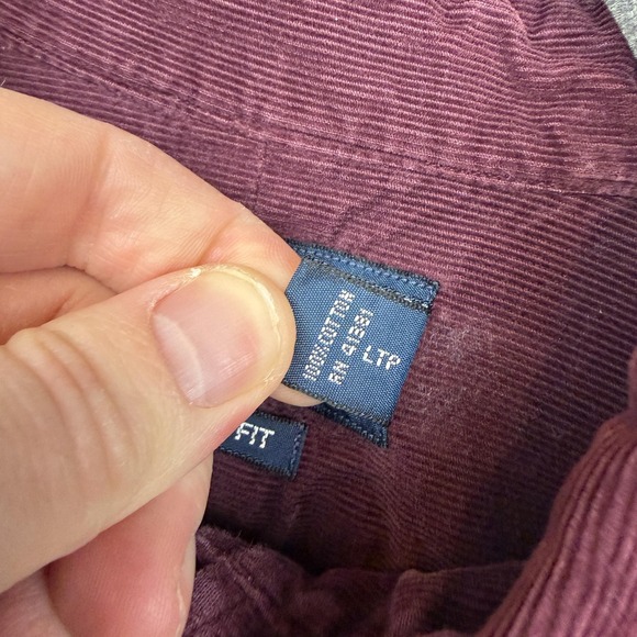 Ralph Lauren Shirt Mens XLT Tall Purple Corduroy Long Sleeve Button Down Casual - Picture 5 of 10